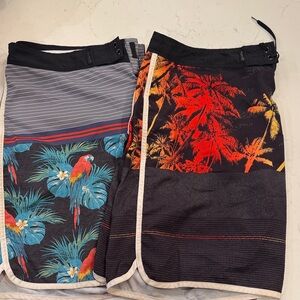 Hurley Men's Hybrid Shorts with Tropical and Parrot Print